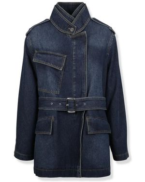 Closed Jassen ,Blauw ,Denim Korte Denim Trenchcoat