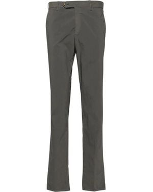 PT01 Double Dye Stretch Light Popeline Slim Flat Front Pants - Grijs