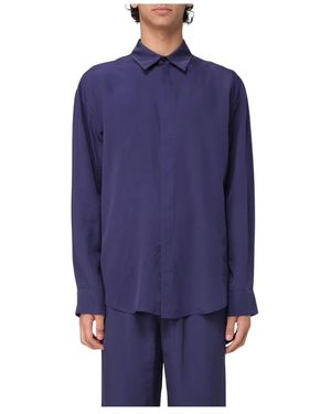 MSGM Blaues Button-Up Hemd Für Männer