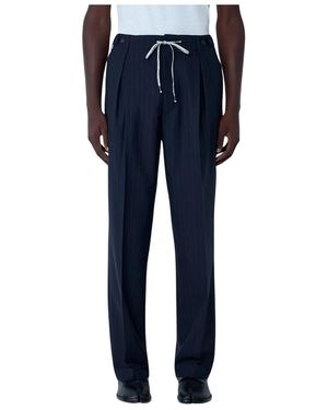 Maison Margiela Drawstring Wollen Broek - Blauw