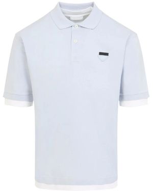 Prada Tops ,Blauw ,Katoen Polo Shirt Van Katoen