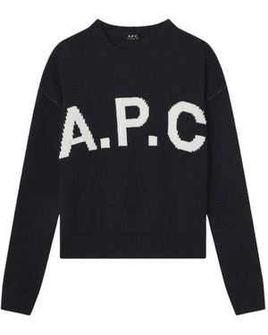A.P.C. Logo Pullover - Blau