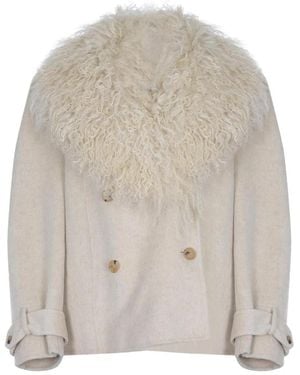 GIUSEPPE DI MORABITO Jassen ,Wol Korte Trenchcoat Met Dubbele Rij Knopen - Grijs