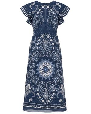 Sea Kleedjes ,Blauw ,Katoen Emelina Midi Jurk
