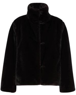 Max Mara Cropped Jas Met Zachte Textuur - Zwart
