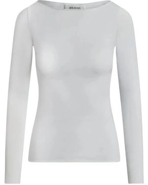 AYA MUSE Boatneck Lange Mouw - Grijs