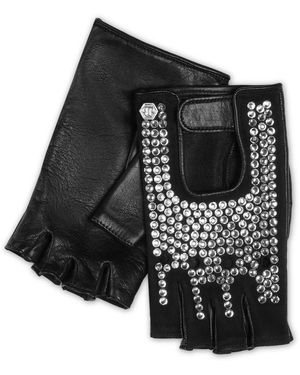 Philipp Plein Driver Gloves Studs - Schwarz