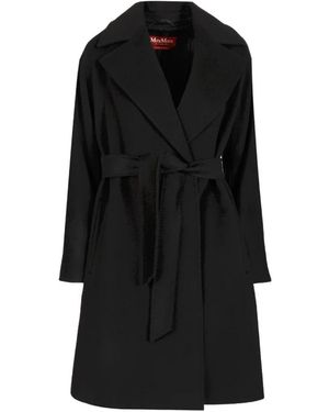 Max Mara Dravenna Woll-Bademantel-Mantel - Schwarz