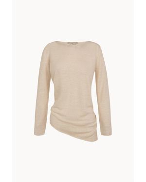 Cortana Langärmeliger Strickpullover Mit Asymmetrischem Saum - Natur