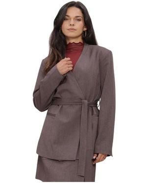 Object Jassen ,Bruin ,Leer Objlisa Lo L/S Belt Blazer