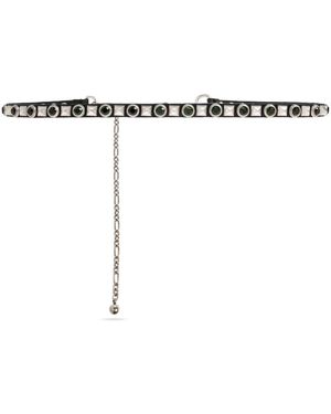 Etro Accessoires ,Zwart ,Leer Taille Riem - Wit