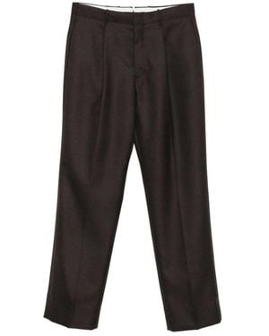 Incotex Straight Fit 4-Ply Wollen Pantalon - Zwart