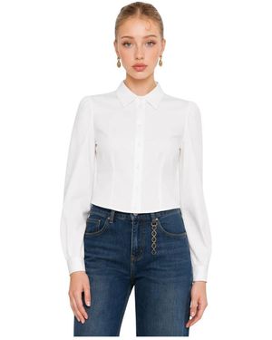 Kocca Overhemden ,Wit ,Leer Blouse Met Puntkraag En Knoopsluiting