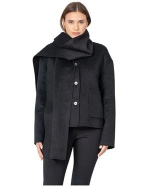 Kocca Jassen ,Zwart ,Split-Length Button-Up Coat