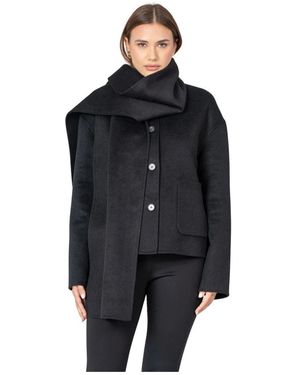 Kocca Jassen ,Zwart ,Split-Length Button-Up Coat