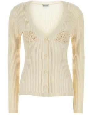 Magda Butrym Cremefarbene Strickjacke - Natur