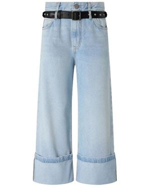 Pinko Jeans ,Blauw ,Katoen Sipario Cropped Jeans