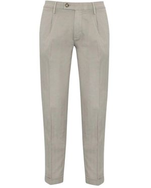 Re-hash Baumwolle leinen regular fit hose - Grau