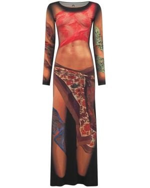 Marine Serre Maxi Dresses - Red