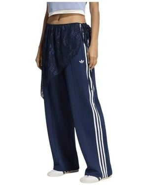 adidas Fitness ,Blauw ,Katoen 2In 1 Firebird Loose Trainingsbroek Met Kanten Rok