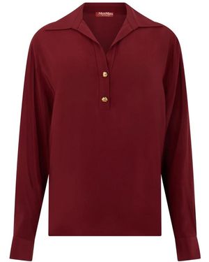 Max Mara Crepe De Chine Poloshirt - Rood