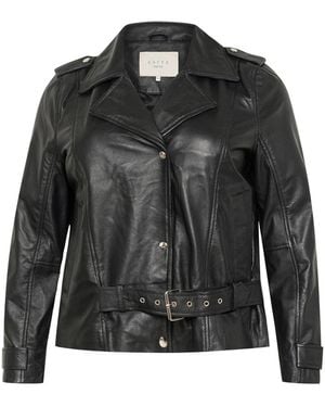 Kaffe Leather Jackets - Black