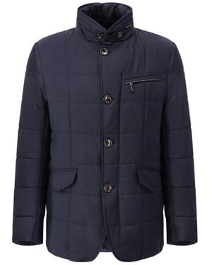 Gimo's Elegante Gewatteerde Jas Met Verborgen Capuchon - Blauw