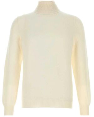 Fedeli Kaschmir-Rollkragenpullover - Weiß