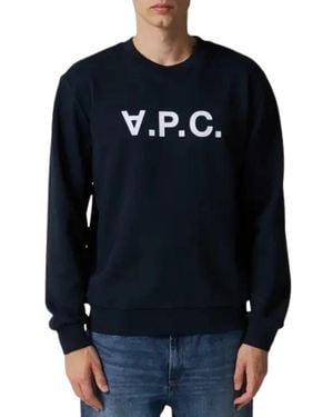 A.P.C. Hoodies & Sweatvesten ,Blauw ,Katoen Vpc Grand Crewneck