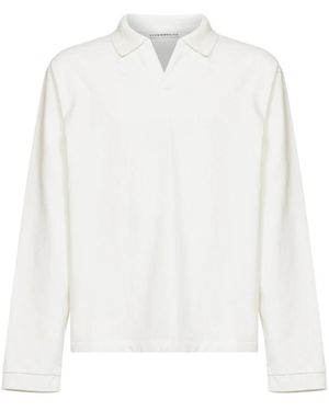 Studio Nicholson Tops ,Wit ,Katoen Polo Shirt