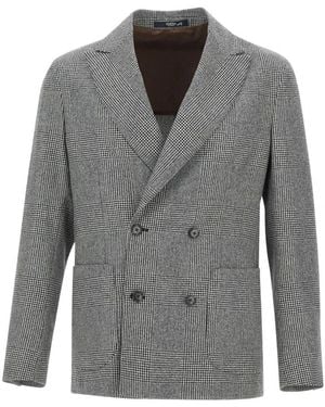 Barba Napoli Jassen ,Grijs ,Wol Easy J Double-Breasted Blazer