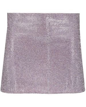 Self-Portrait Metal Mesh Skirt - Paars