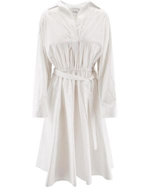 Nude Shirt Dresses - White
