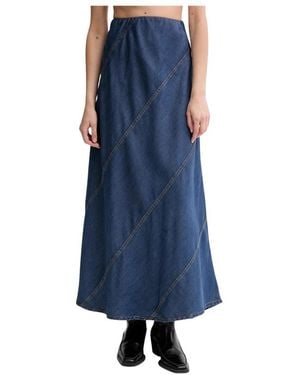 Munthe Maxi Rok - Blauw