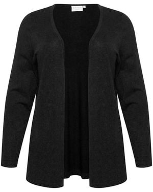 Kaffe Truien & Vesten ,Zwart ,Zwart Diep Vest Met Open Voorkant