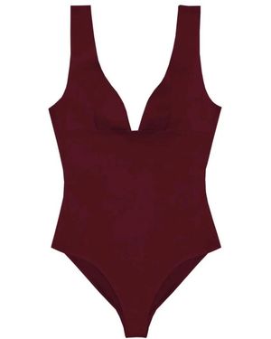 MC2 Saint Barth Badmode ,Bruin ,Calliope Heat-Sealed One-Piece Swimsuit - Rood