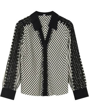 GUSTAV Carmen Borduurshirt - Zwart