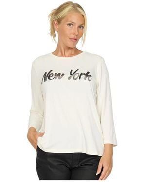 2-Biz Cloud/ Cropped Tee Con Motivo De Lentejuelas, Mujer, Talla - Blanco