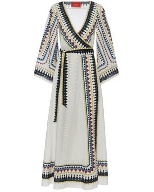 La DoubleJ Cotton Wrap Maxi Dress - White