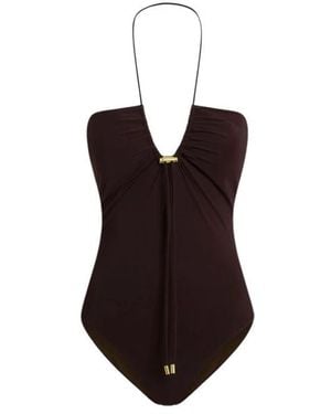 Moschino Badmode ,Bruin ,Lycra Badpak Uit Één Stuk