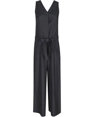 Max Mara Jumpsuits & Playsuits ,Blauw ,Salopette Popeline - Zwart