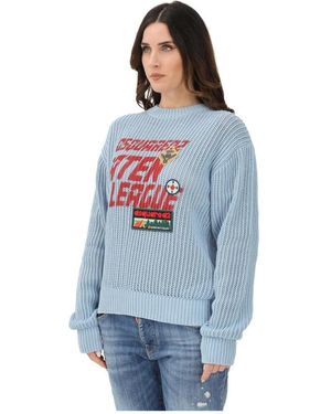 DSquared² Rundhals-Pullover - Blau