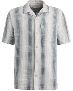 Cast Iron Short Sleeve Shirt Yarn Dyed Strip - Grijs