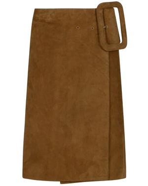 Ami Paris Leather Skirts - Marrón