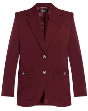 Versace Jassen ,Rood ,Wol Stretch Gabardine Blazer