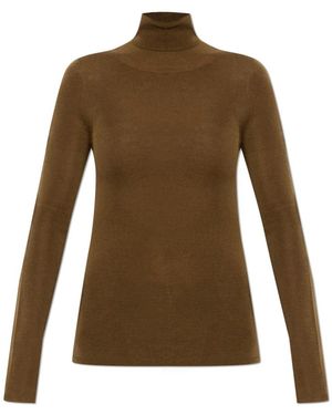 A.P.C. Polo-Neck Trui Met Smalle Rib - Bruin