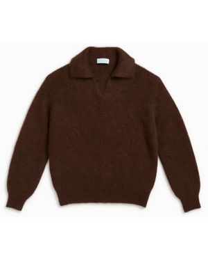 Opal Studio Truien & Vesten ,Bruin ,Mana Polo Knit