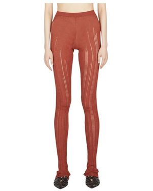 Marco Rambaldi Geribbelde Gebreide Legging - Rood