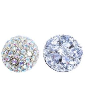 MM6 by Maison Margiela Accessoires ,Veelkleurig ,Kristal Versierde Stud Oorbellen - Blauw