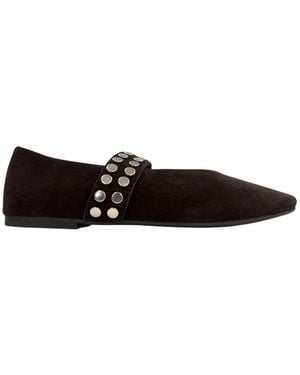Strategia Schoenen ,Bruin ,Leer Ballerina Schoenen - Zwart